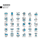 与业务相关的矢量线图标的简单设置。大纲符号集合。 与业务相关的矢量线图标的简单设置。大纲符号集合。
