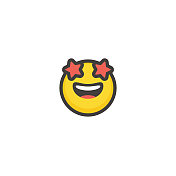 Emoticon平面设计轮廓线