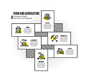 与农场和农业关键字和图标的信息图表设计模板