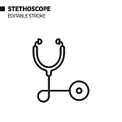 听诊器图标。医疗保健和医疗概念矢量插图