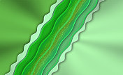 绿色的阴影背景与柔软和脆弱的波浪。模板为您美丽的背景。