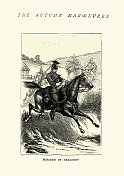 被龙骑兵追赶的英国长矛兵，19世纪