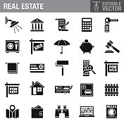 房地产黑色字形图标集 房地产黑色字形图标集