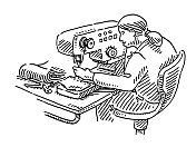 裁缝工作与缝纫机绘图 裁缝工作与缝纫机绘图