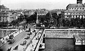 在法国巴黎的改变和Ch?telet广场的桥，19世纪