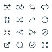 界面箭头-像素完美的单色线图标 界面箭头-像素完美的单色线图标