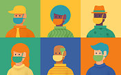 口罩防护个人防护用品人员电话会议虚拟会议