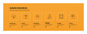 人力资源信息图表模板，元素和图标。简单的矢量信息图设计