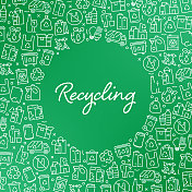 回收-回收和零废物概念向量模式和抽象背景。