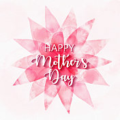 母亲节快乐，粉红色的春天花设计贺卡，广告，横幅，传单和传单。手绘分层水彩花卉剪辑艺术。水彩花卉图案。