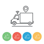 配送卡车和物流运输图标