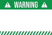 警告在绿色标志向量插图