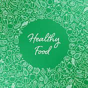 健康食品-有机和健康产品载体模式和抽象背景。