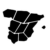 西班牙地图分成了几个部分