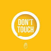 不要触摸图标。手禁止标志，禁止进入，不要触摸，不要推，禁止限制，矢量图标股票插图