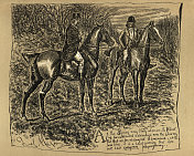 两个维多利亚时代的绅士在乡间骑马