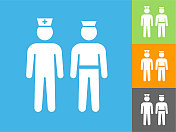 急救人员警察和医疗保健图标