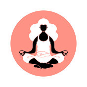 年轻的成年妇女做瑜伽剪影插图 年轻的成年妇女做瑜伽剪影插图