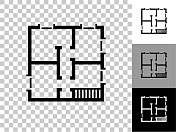 蓝图的房子图标在棋盘透明的背景