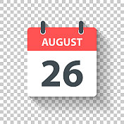8月26日-日日历图标在平面设计风格