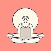 年轻的成年女子做瑜伽插图 年轻的成年女子做瑜伽插图