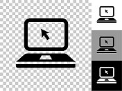 笔记本电脑图标在棋盘透明的背景 笔记本电脑图标在棋盘透明的背景