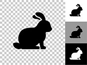 兔子图标在棋盘上透明的背景