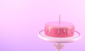 生日蛋糕和一支蜡烛