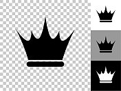 皇冠图标上的棋盘透明背景 皇冠图标上的棋盘透明背景