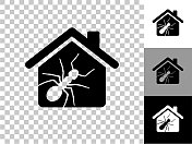 蚂蚁害虫在家里图标棋盘透明背景 蚂蚁害虫在家里图标棋盘透明背景