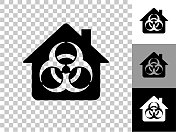 生物危害房子图标在棋盘透明的背景