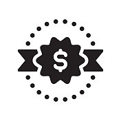 最佳价格图标，矢量符号插图。