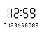 在黑色背景上显示时间的黑色发光数字时钟