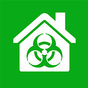 被感染的房子有生物危险标志图标
