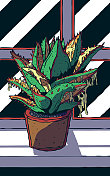 手绘漫画植物与穗