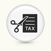 削减税收页与剪刀图标 削减税收页与剪刀图标