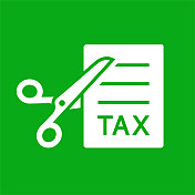 削减税收页与剪刀图标