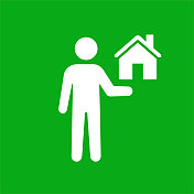 有房子图标的房地产经纪人 有房子图标的房地产经纪人