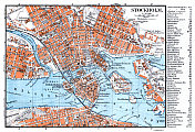 斯德哥尔摩瑞典地图1897