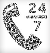 24/7电话流感病毒图标模式