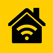 Wi-fi连接房屋图标 Wi-fi连接房屋图标