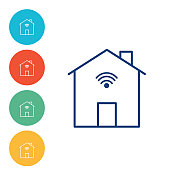 家庭网络智能家居圈图标 家庭网络智能家居圈图标