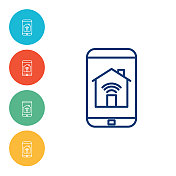 移动联网智能家居圈图标