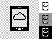 平板电脑云计算图标棋盘透明背景