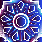 未来抽象霓虹插画-未来技术概念。 未来抽象霓虹插画-未来技术概念。