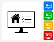 电脑显示器与家庭检查图标