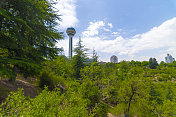Atakule塔景观植物园在首都安卡拉，土耳其