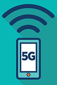 5G技术iPhone手机矢量股票插图