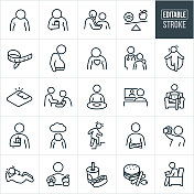 肥胖细线图标-可编辑的描边 肥胖细线图标-可编辑的描边