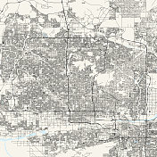 凤凰城，亚利桑那州矢量地图